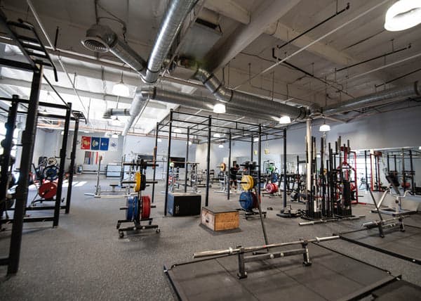 The competition platform on meet day at Convoy Strength